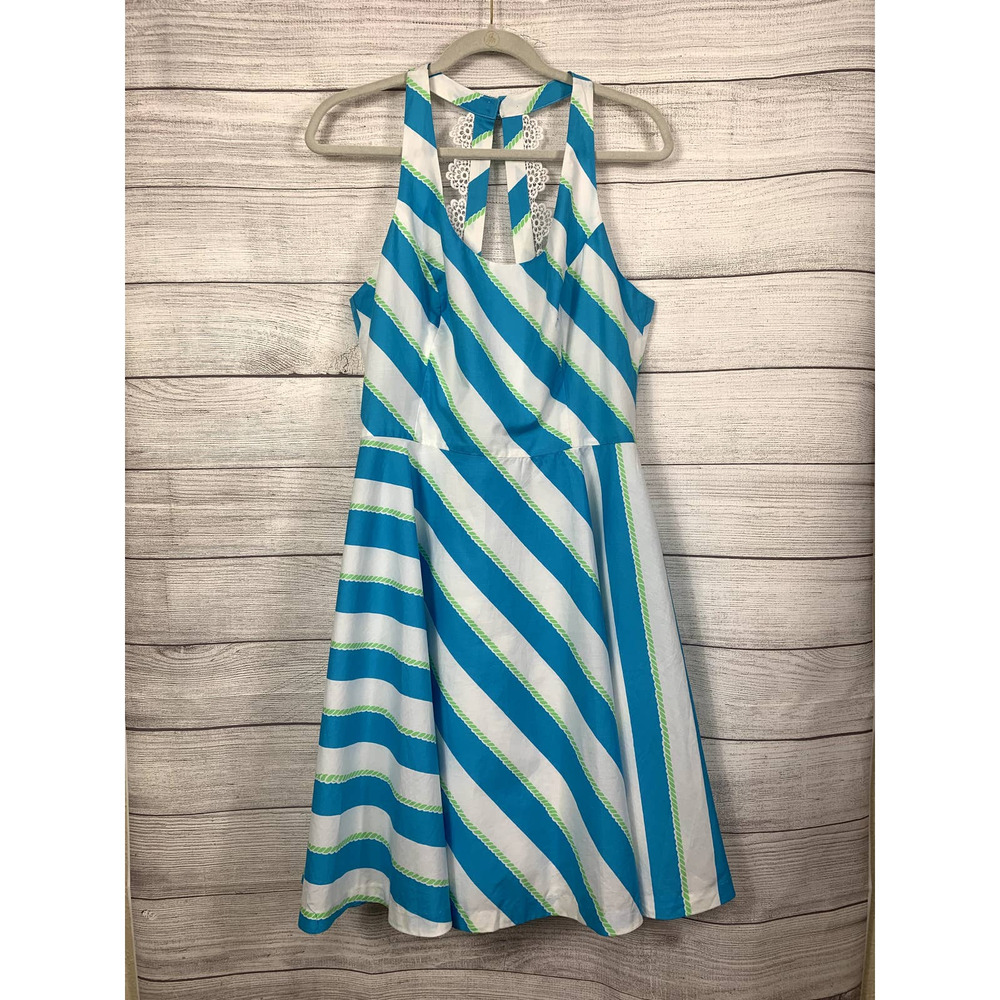 Lilly Pulitzer Blue and White Striped Midi Dress
